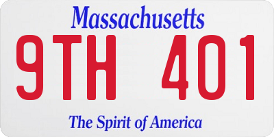 MA license plate 9TH401