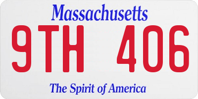 MA license plate 9TH406