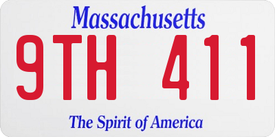 MA license plate 9TH411