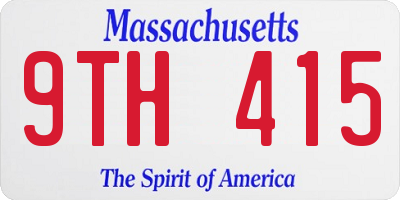 MA license plate 9TH415