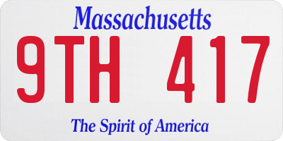 MA license plate 9TH417
