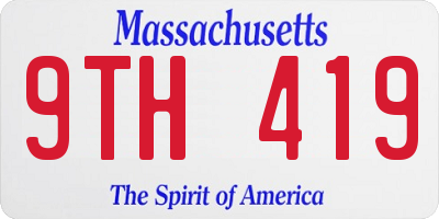 MA license plate 9TH419