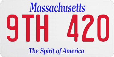 MA license plate 9TH420