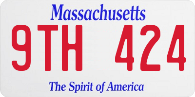 MA license plate 9TH424