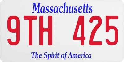 MA license plate 9TH425