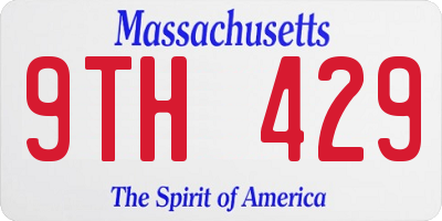 MA license plate 9TH429