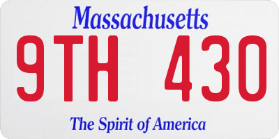 MA license plate 9TH430