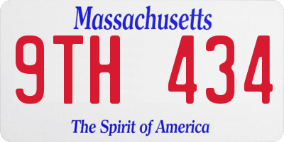 MA license plate 9TH434