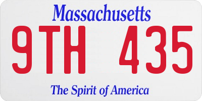 MA license plate 9TH435