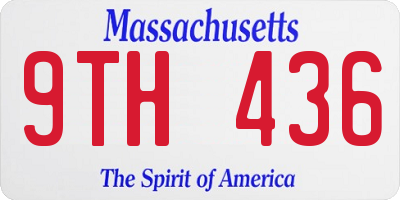 MA license plate 9TH436