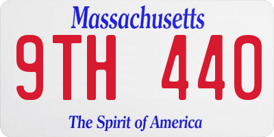 MA license plate 9TH440