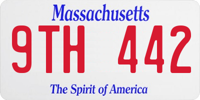MA license plate 9TH442