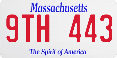 MA license plate 9TH443