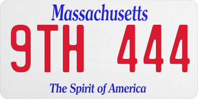 MA license plate 9TH444