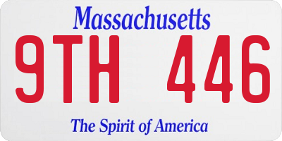 MA license plate 9TH446