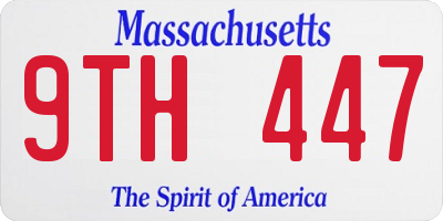MA license plate 9TH447