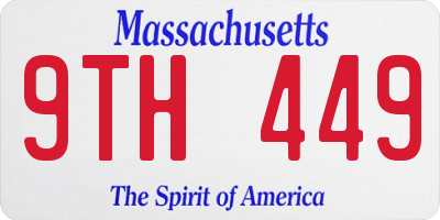MA license plate 9TH449