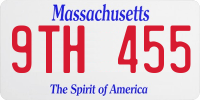 MA license plate 9TH455