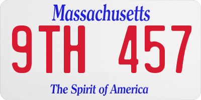 MA license plate 9TH457
