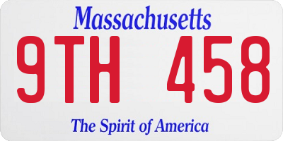 MA license plate 9TH458