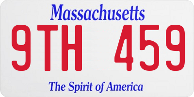 MA license plate 9TH459