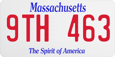 MA license plate 9TH463