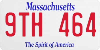 MA license plate 9TH464