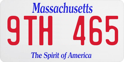 MA license plate 9TH465