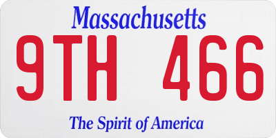 MA license plate 9TH466