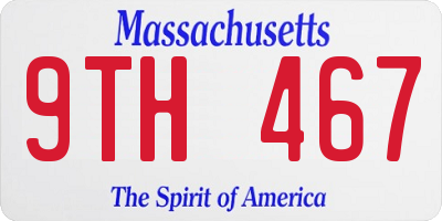 MA license plate 9TH467