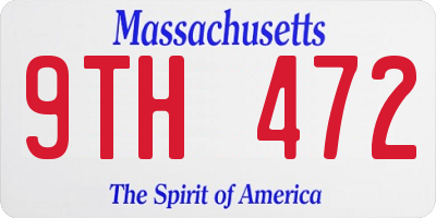 MA license plate 9TH472