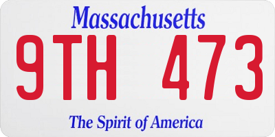 MA license plate 9TH473