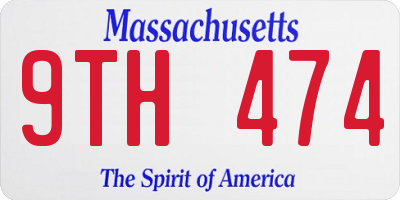 MA license plate 9TH474
