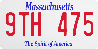 MA license plate 9TH475