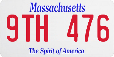 MA license plate 9TH476