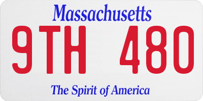 MA license plate 9TH480