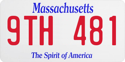MA license plate 9TH481