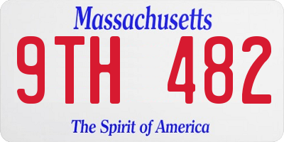 MA license plate 9TH482