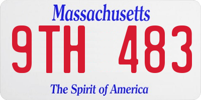 MA license plate 9TH483
