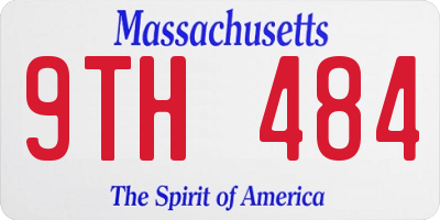 MA license plate 9TH484