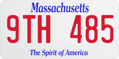 MA license plate 9TH485