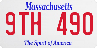 MA license plate 9TH490