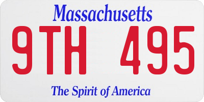 MA license plate 9TH495