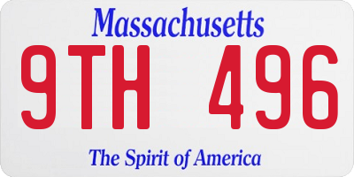 MA license plate 9TH496