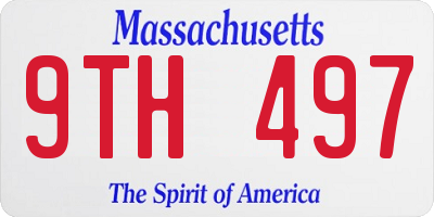 MA license plate 9TH497