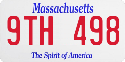 MA license plate 9TH498
