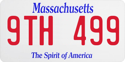 MA license plate 9TH499