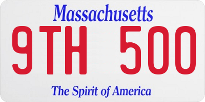 MA license plate 9TH500