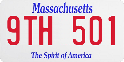 MA license plate 9TH501