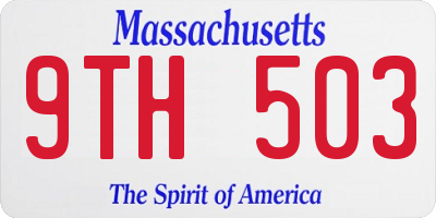 MA license plate 9TH503